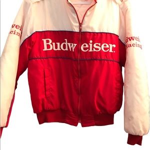 Vintage BUDWEISER RACING InsulatedWindbreaker Jacket Coat Insulated L